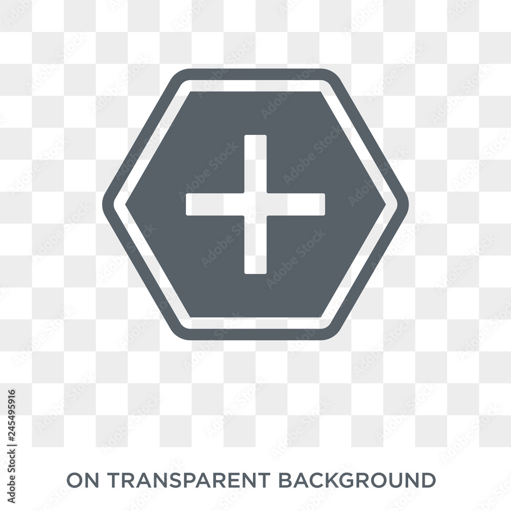Obraz premium Intersection sign icon. Trendy flat vector Intersection sign icon on transparent background from traffic sign collection. High quality filled Intersection sign symbol use for web and mobile