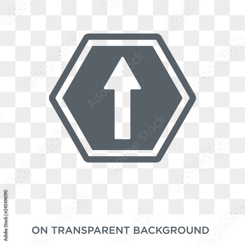 Ahead only sign icon. Trendy flat vector Ahead only sign icon on transparent background from traffic sign collection. High quality filled Ahead only sign symbol use for web and mobile
