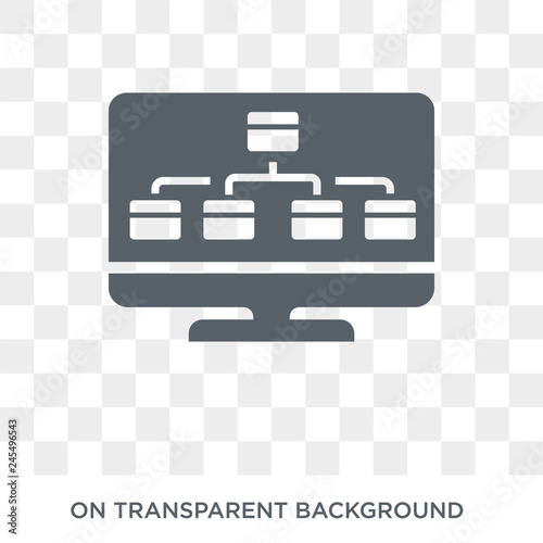 Relational database management system icon. Trendy flat vector Relational database management system icon on transparent background from Technology collection. High quality filled Relational database