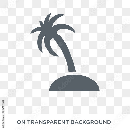 Island with palm trees icon. Island with palm trees design concept from Summer collection. Simple element vector illustration on transparent background.