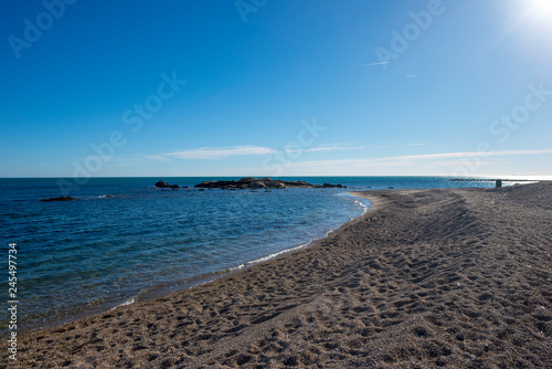 The ampolla beach on the coast of Tarragona