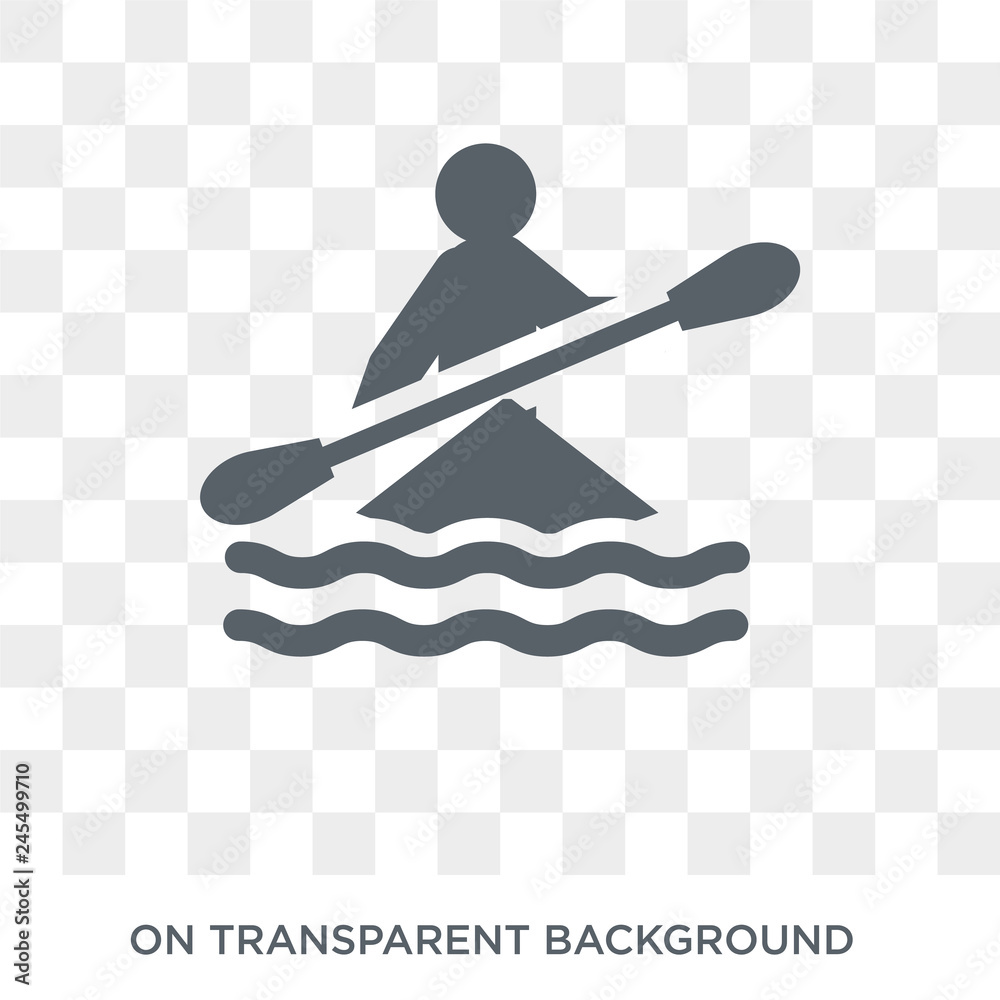 Canoe sport icon. Trendy flat vector Canoe sport icon on transparent background from sport collection. High quality filled Canoe sport symbol use for web and mobile
