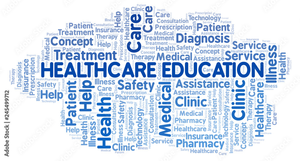 Healthcare Education word cloud. Healthcare Education word cloud.