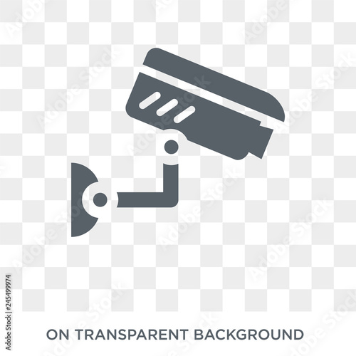 Security camera icon. Trendy flat vector Security camera icon on transparent background from smart home collection. High quality filled Security camera symbol use for web and mobile