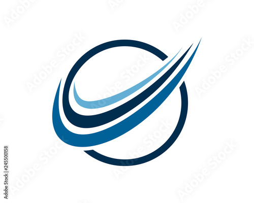 circle swoosh logo icon template photo