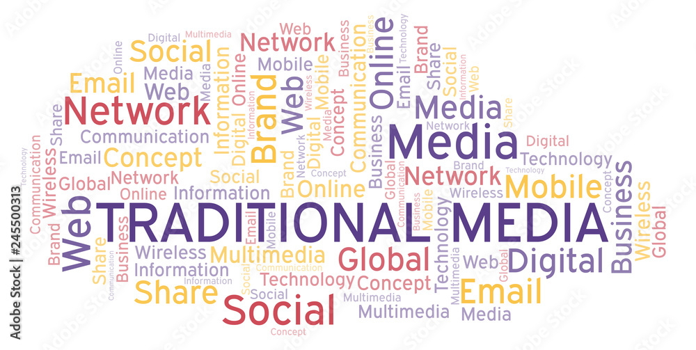 Traditional Media word cloud.