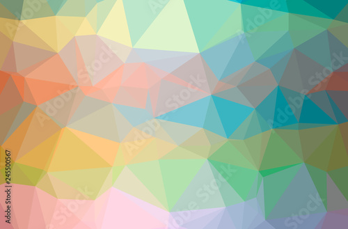 Fototapeta Naklejka Na Ścianę i Meble -  Illustration of abstract Green, Orange, Yellow horizontal low poly background. Beautiful polygon design pattern.