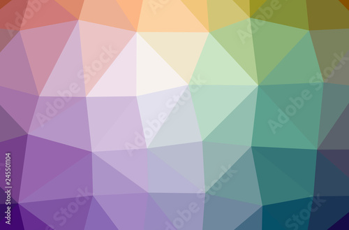 Illustration of abstract Green, Purple, Yellow horizontal low poly background. Beautiful polygon design pattern.