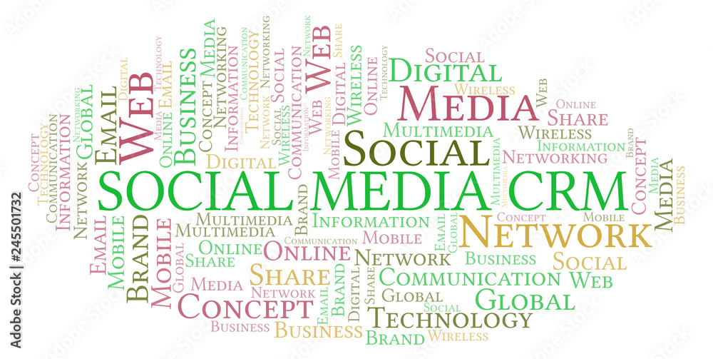 Social Media Crm word cloud. Social Media Crm word cloud.