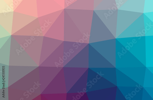 Illustration of abstract Blue, Purple And Green horizontal low poly background. Beautiful polygon design pattern.