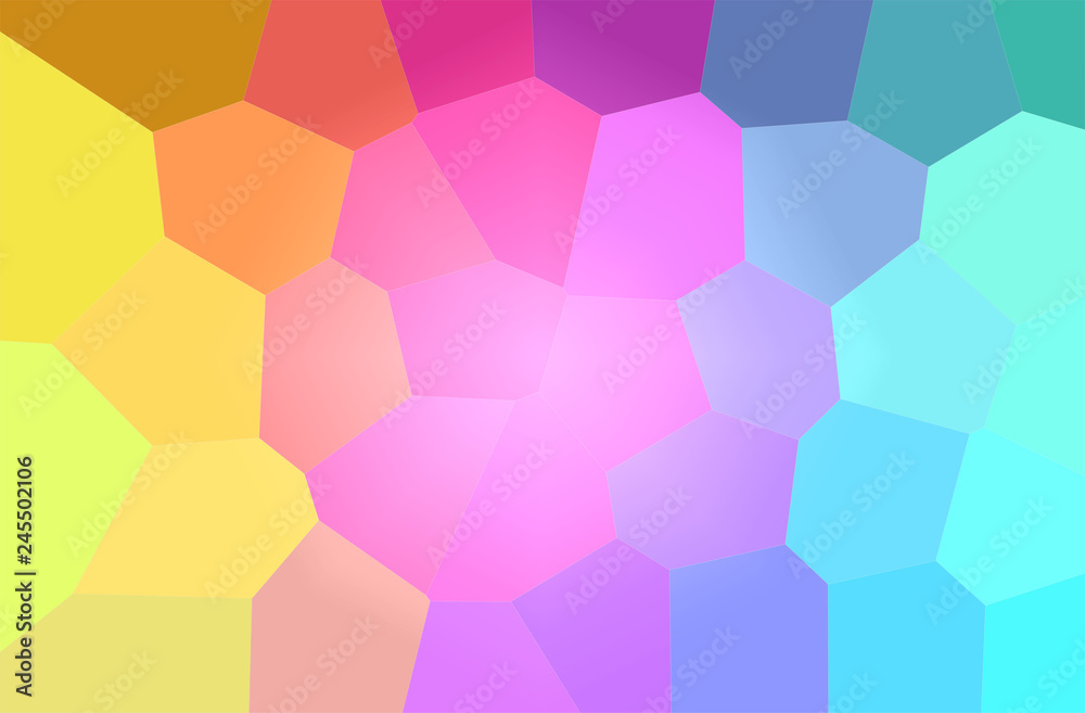 Abstract illustration of green, yellow, purple and blue pastel giant hexagon background. Abstract illustration of green, yellow, purple and blue pastel giant hexagon background.