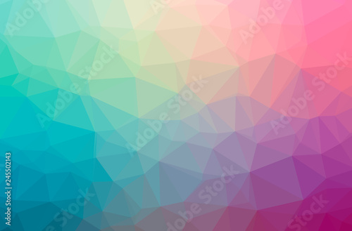 Illustration of abstract Blue  Green  Yellow And Red horizontal low poly background. Beautiful polygon design pattern.