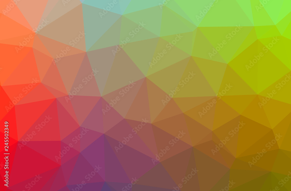 Illustration of abstract Green, Orange, Pink, Red horizontal low poly background. Beautiful polygon design pattern. Illustration of abstract Green, Orange, Pink, Red horizontal low poly background. Beautiful polygon design pattern.
