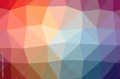Illustration of abstract Blue, Red horizontal low poly background. Beautiful polygon design pattern.