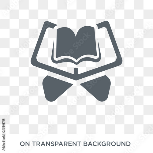 Quran rehal icon. Trendy flat vector Quran rehal icon on transparent background from Religion  collection. High quality filled Quran rehal symbol use for web and mobile