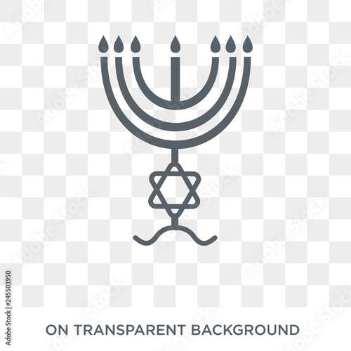 Jewish Candles icon. Trendy flat vector Jewish Candles icon on transparent background from Religion  collection. High quality filled Jewish Candles symbol use for web and mobile