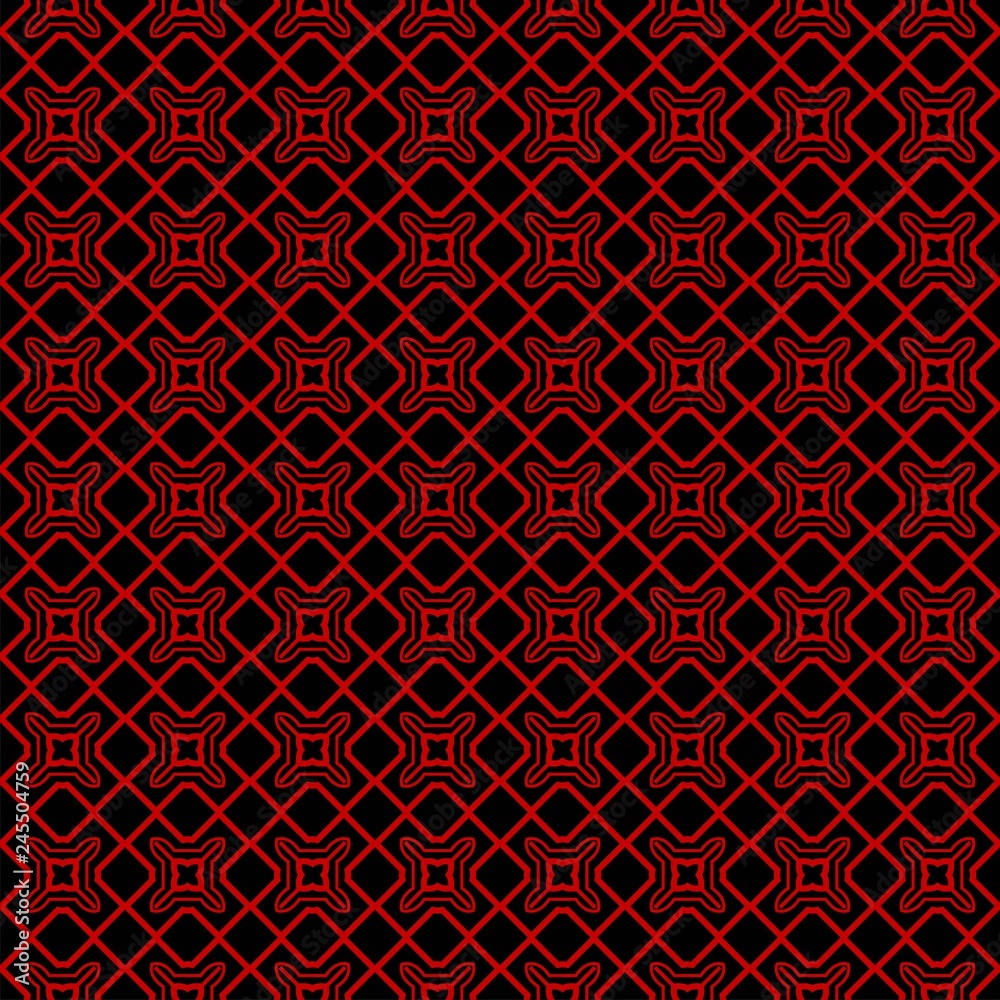 Ethnic classic pattern. Seamless vector illustration. Abstract geometric repeat backdrop. For decoration, wallpaper, print, fabric. Black, red color Ethnic classic pattern. Seamless vector illustration. Abstract geometric repeat backdrop. For decoration, wallpaper, print, fabric. Black, red color