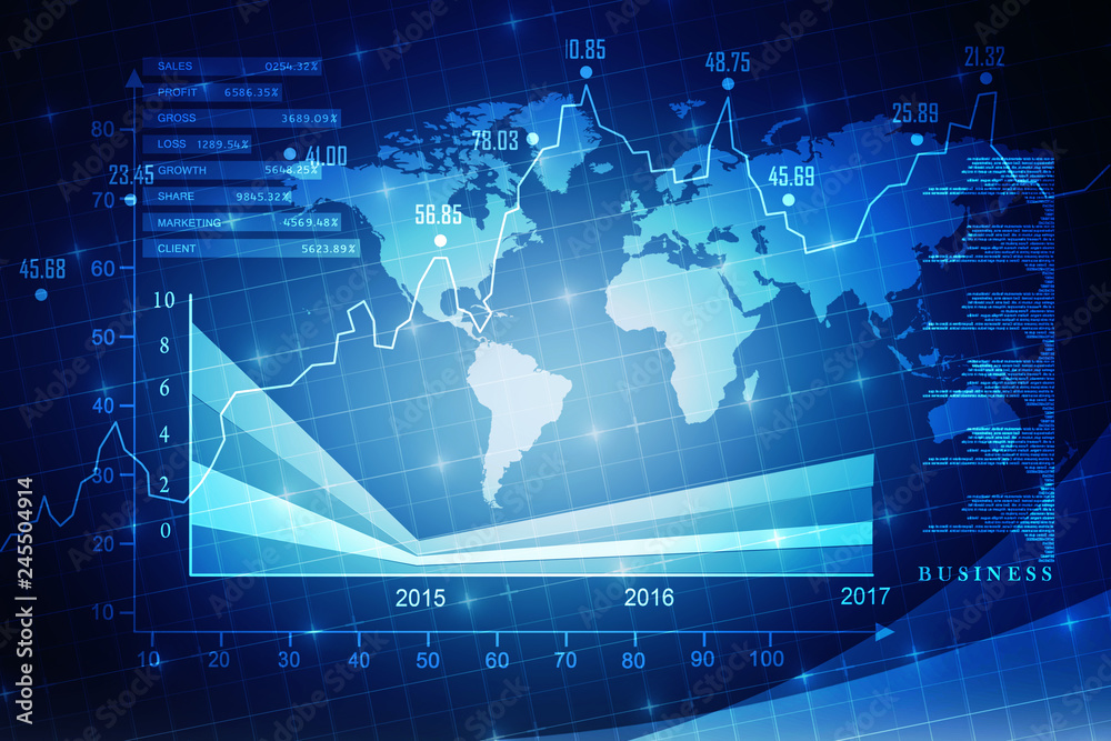 2d rendering Stock market online business concept. business Graph 2d rendering Stock market online business concept. business Graph