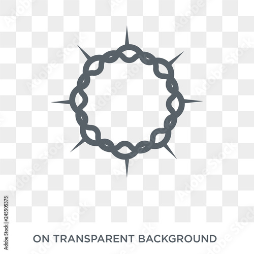 Crown of thorns icon. Trendy flat vector Crown of thorns icon on transparent background from Religion collection. High quality filled Crown of thorns symbol use for web and mobile