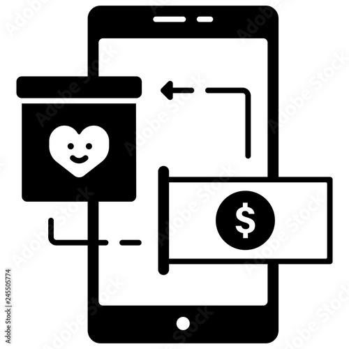 E-wallet online donation Solid illustration
