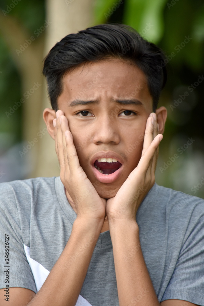 Startled Diverse Teenage Male Startled Diverse Teenage Male