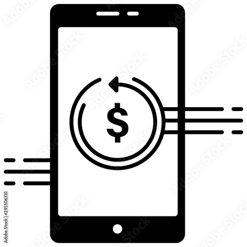 E-wallet fast money refunding Solid illustration