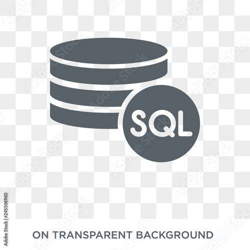 Mysql icon. Trendy flat vector Mysql icon on transparent background from Programming collection. High quality filled Mysql symbol use for web and mobile