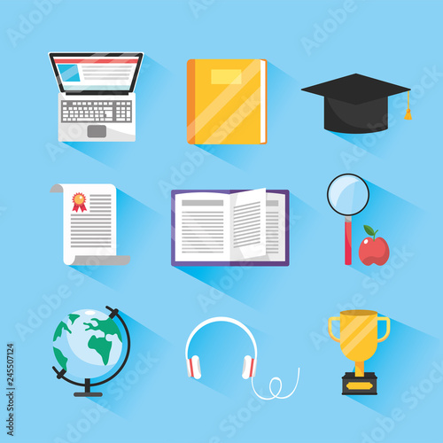 set elearning online study and digital education photo