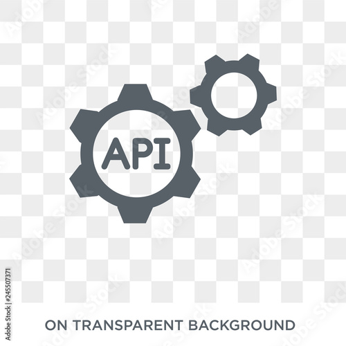 Api icon. Trendy flat vector Api icon on transparent background from Programming collection. High quality filled Api symbol use for web and mobile