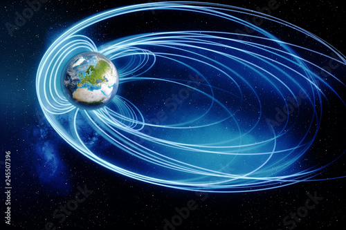 Fototapeta Naklejka Na Ścianę i Meble -  Magnetosphäre des Planeten Erde - Elements of this image furnished by NASA