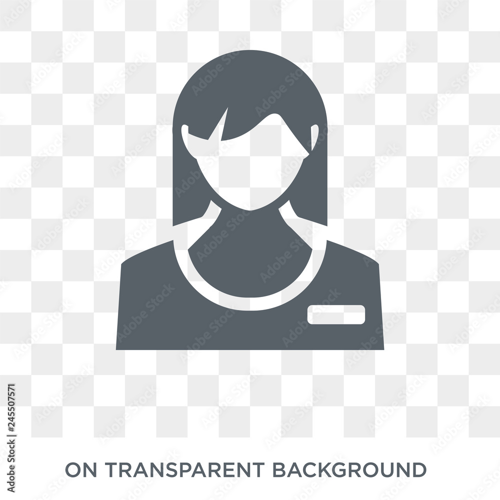secretary icon. Trendy flat vector secretary icon on transparent background from Professions collection. High quality filled secretary symbol use for web and mobile