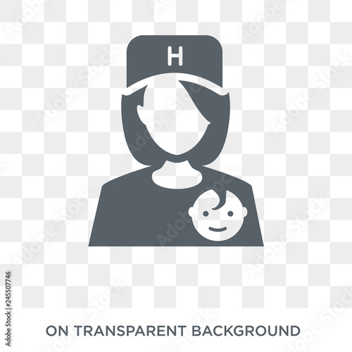 Pediatrician icon. Trendy flat vector Pediatrician icon on transparent background from Professions collection. High quality filled Pediatrician symbol use for web and mobile