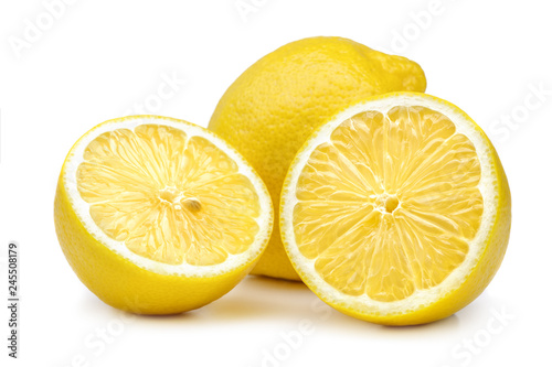 fresh cut lemon fruits isolared on white background