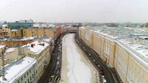 Saint Petersburg Aerial Shot In Winter