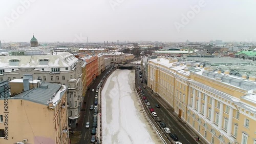 Saint Petersburg Aerial Shot In Winter