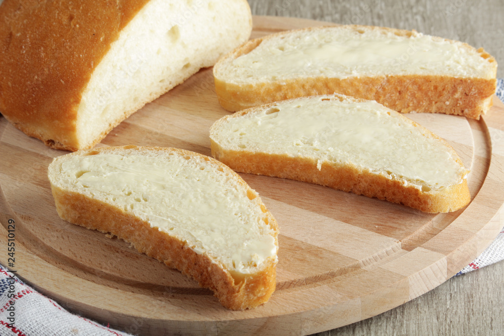 Bread and butter sandwiches ready for breakfast Bread and butter sandwiches ready for breakfast