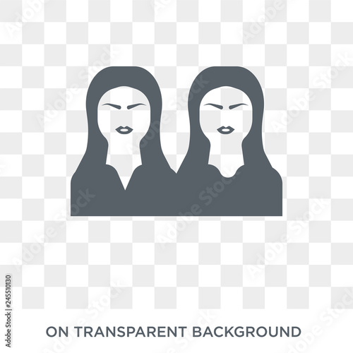 Twins icon. Trendy flat vector Twins icon on transparent background from People collection. High quality filled Twins symbol use for web and mobile