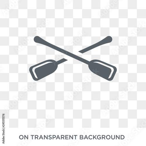 Paddles icon. Trendy flat vector Paddles icon on transparent background from Nautical collection. High quality filled Paddles symbol use for web and mobile