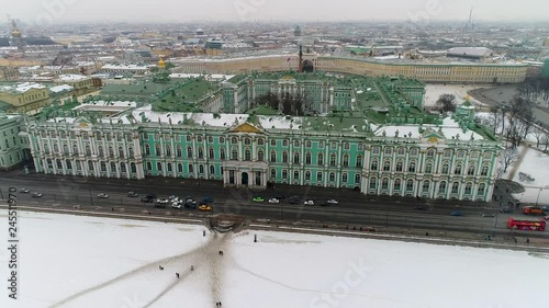 Saint Petersburg Aerial Shot In Winter
