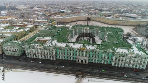Saint Petersburg Aerial Shot In Winter