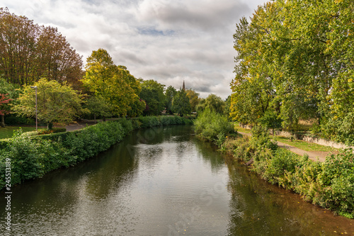 The River Tone in Taunton  Somerset  England  UK