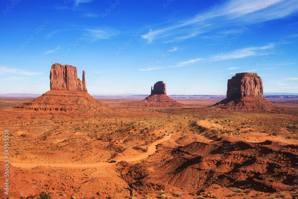 Monument Valley on the border between Arizona and Utah, USA