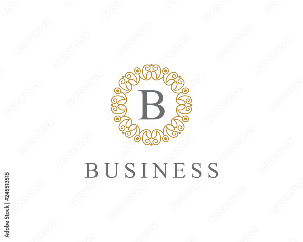 Naklejka premium Abstract Ornament Outline Frame Logo Icon 012