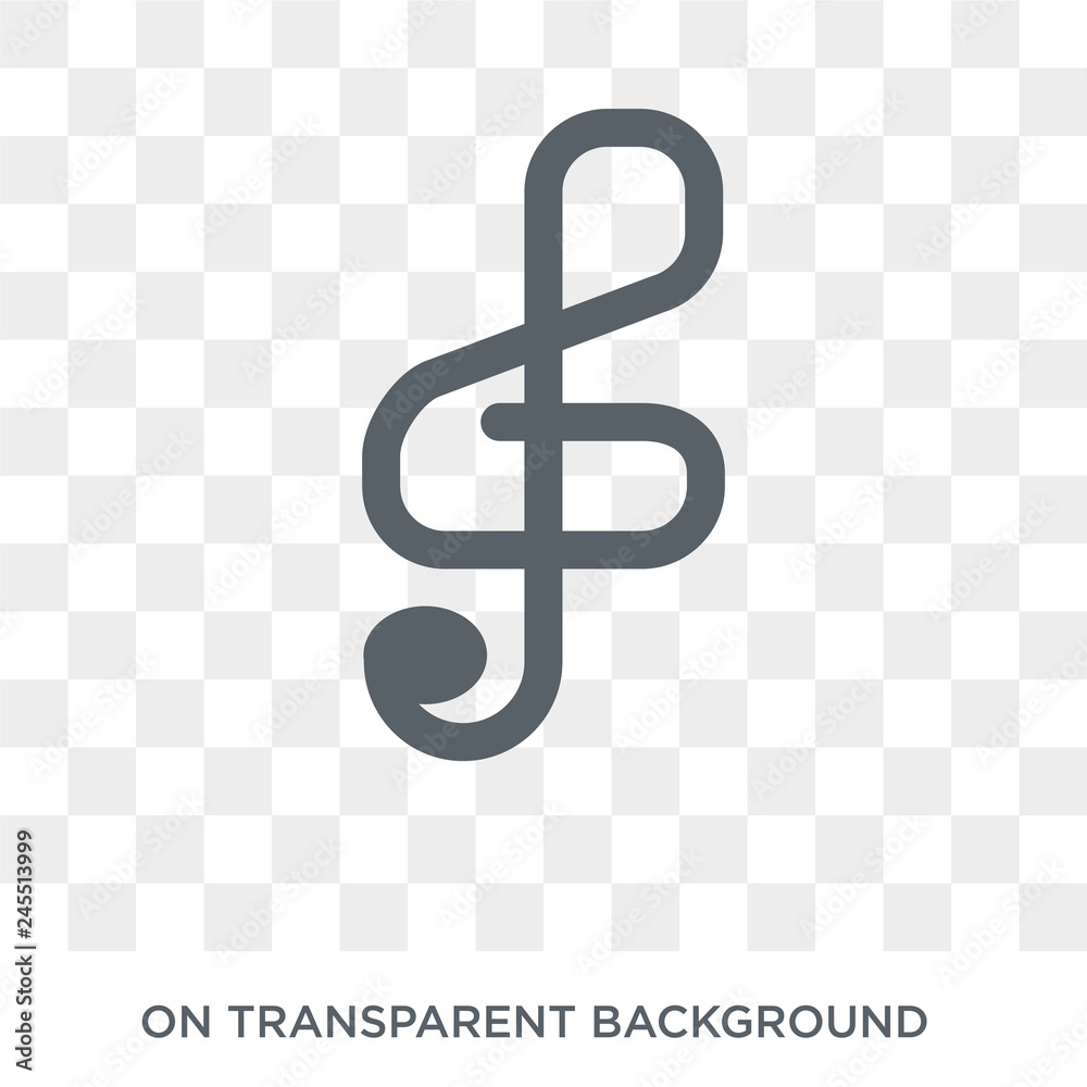 Obraz premium Clef icon. Clef design concept from Music collection. Simple element vector illustration on transparent background.