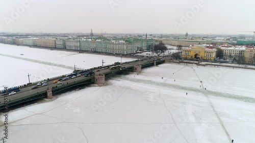 Saint Petersburg Aerial Shot In Winter