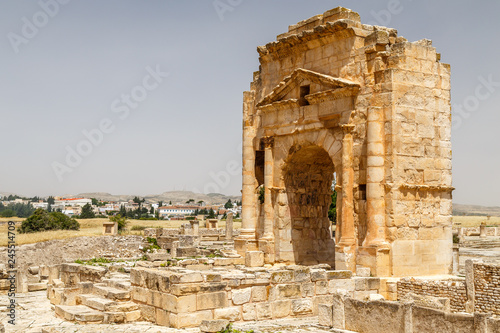Ruins of the ancient Roman town Mactaris (modern Maktar), Tunisia
