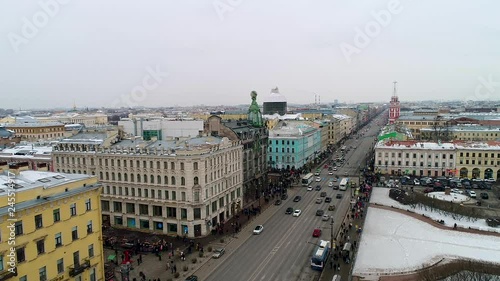 Saint Petersburg Aerial Shot In Winter