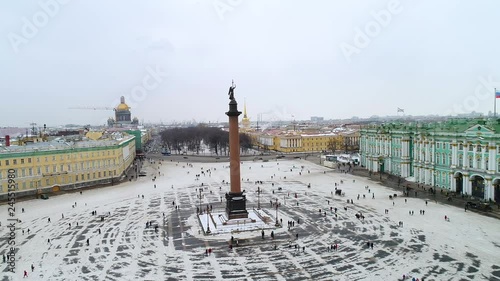 Saint Petersburg Aerial Shot In Winter