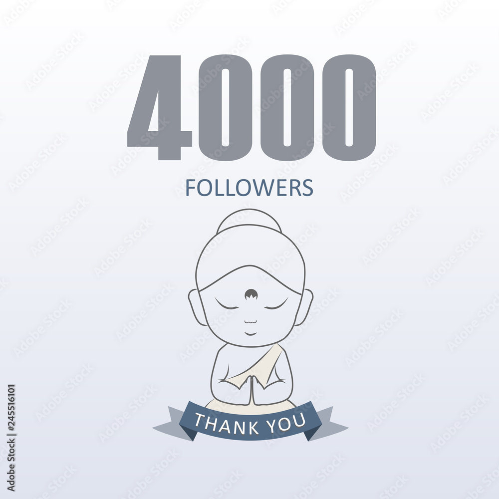 Little Monk showing gratitude for 4000 followers on social media- Thank you from Little Buddha Little Monk showing gratitude for 4000 followers on social media- Thank you from Little Buddha