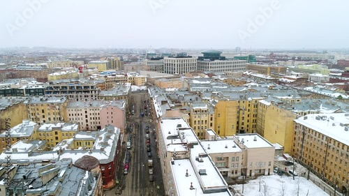 Saint Petersburg Aerial Shot In Winter